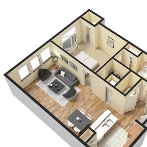 Luxury one bedroom apartment